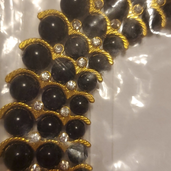 NWT, NIB IMAN designed 2tone Golden Necklace w/crystals - Picture 7 of 7